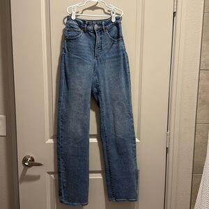 Express Modern Straight Super High Rise Curvy Jeans